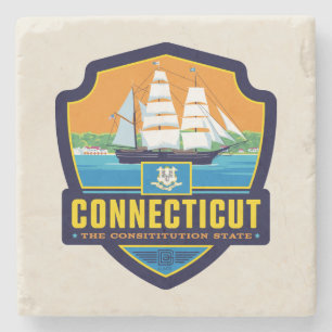 State Pride Connecticut Stone Coaster