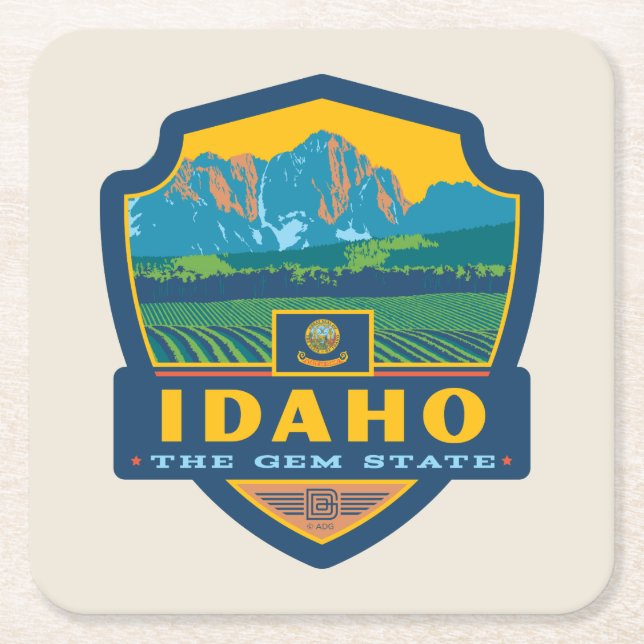 State Pride | Idaho Square Paper Coaster (Front)