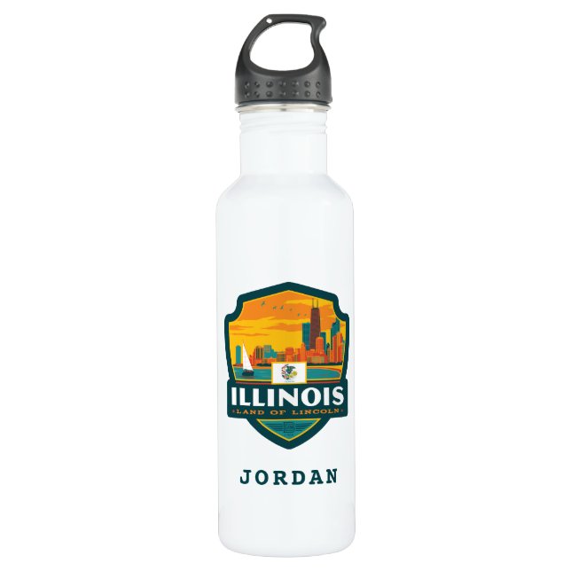 State Pride | Illinois 710 Ml Water Bottle (Front)