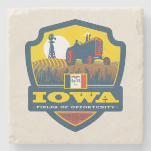 State Pride Iowa Stone Coaster