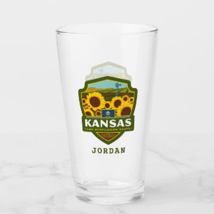 State Pride Kansas Glass