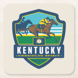 State Pride   Kentucky Square Paper Coaster