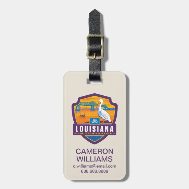 State Pride | Louisiana Luggage Tag (Front Vertical)