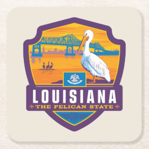 State Pride Louisiana Square Paper Coaster