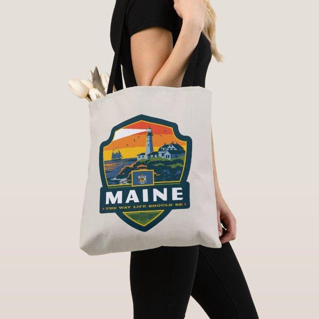 State Pride | Maine Tote Bag (Close Up)