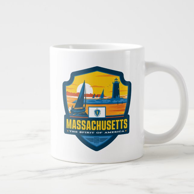 State Pride | Massachusetts Large Coffee Mug (Right)