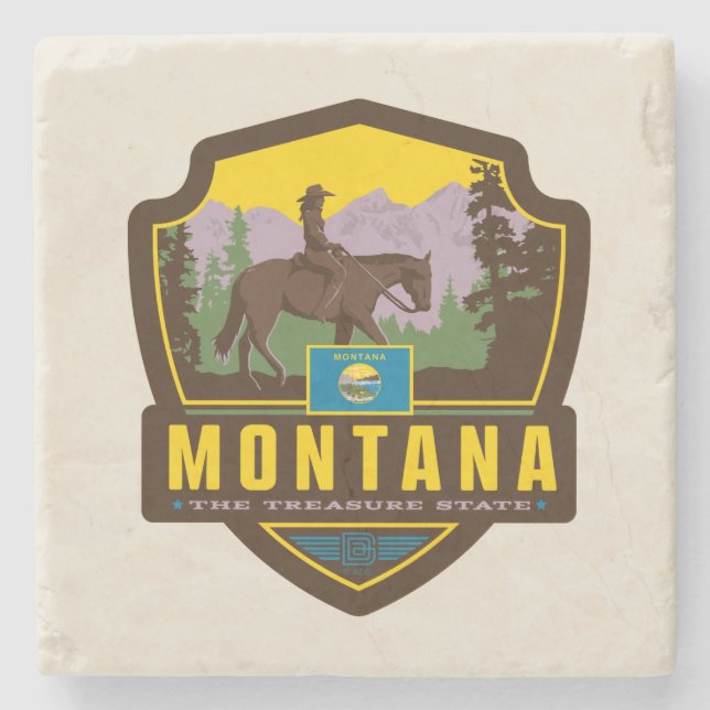 State Pride | Montana Stone Coaster (Front)
