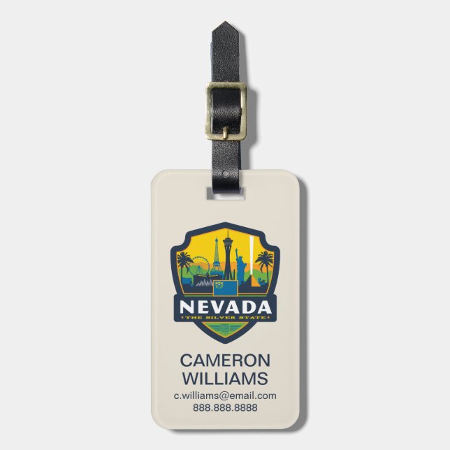 State Pride | Nevada Luggage Tag (Front Vertical)