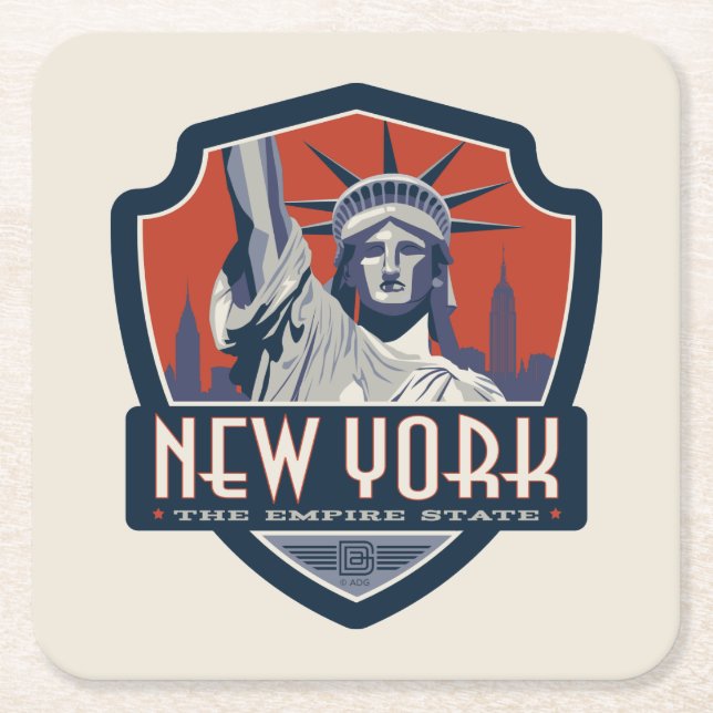 State Pride | New York Square Paper Coaster (Front)