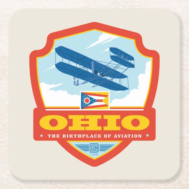 State Pride | Ohio Square Paper Coaster (Front)