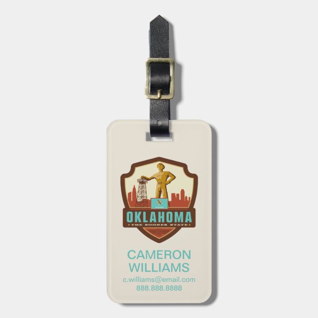 State Pride | Oklahoma Luggage Tag (Front Vertical)
