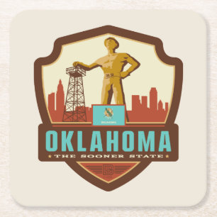 State Pride Oklahoma Square Paper Coaster