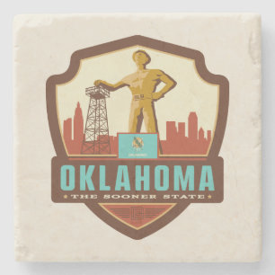 State Pride Oklahoma Stone Coaster