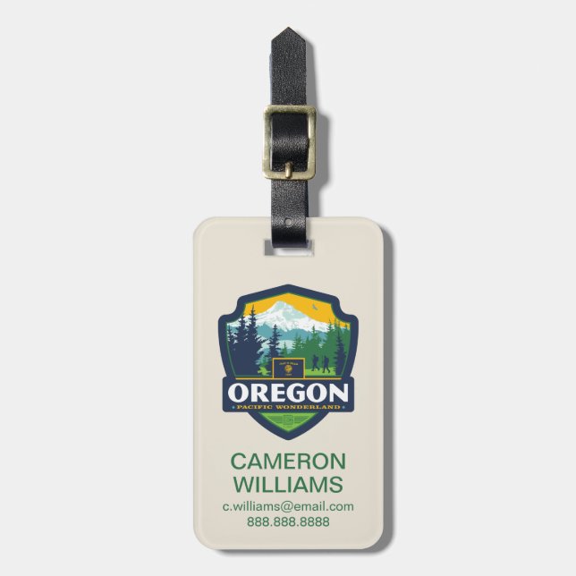 State Pride | Oregon Luggage Tag (Front Vertical)