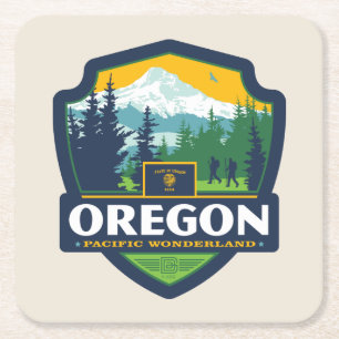 State Pride Oregon Square Paper Coaster
