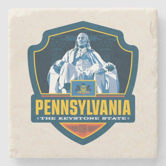 State Pride | Pennsylvania Stone Coaster (Front)