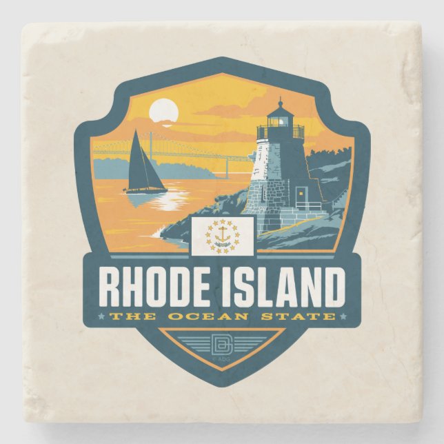 State Pride | Rhode Island Stone Coaster (Front)