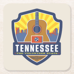 State Pride Tennessee Square Paper Coaster