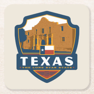 State Pride   Texas Square Paper Coaster