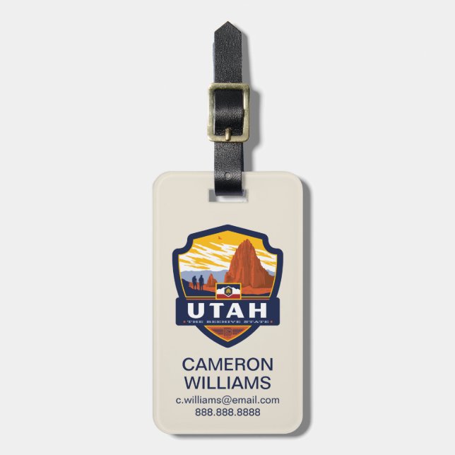 State Pride | Utah Luggage Tag (Front Vertical)