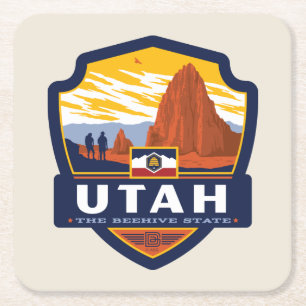 State Pride Utah Square Paper Coaster