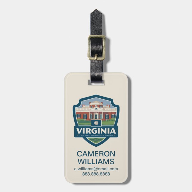 State Pride | Virginia Luggage Tag (Front Vertical)