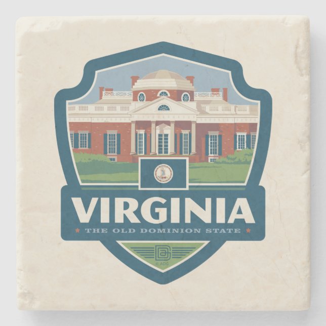 State Pride | Virginia Stone Coaster (Front)