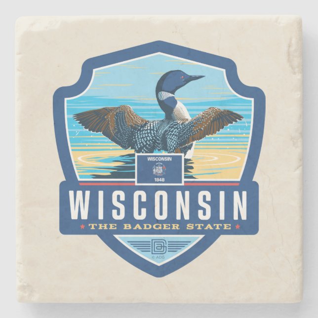 State Pride | Wisconsin Stone Coaster (Front)