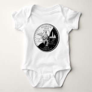 State Quarter of Illinois Reverse Side Faux Baby Bodysuit