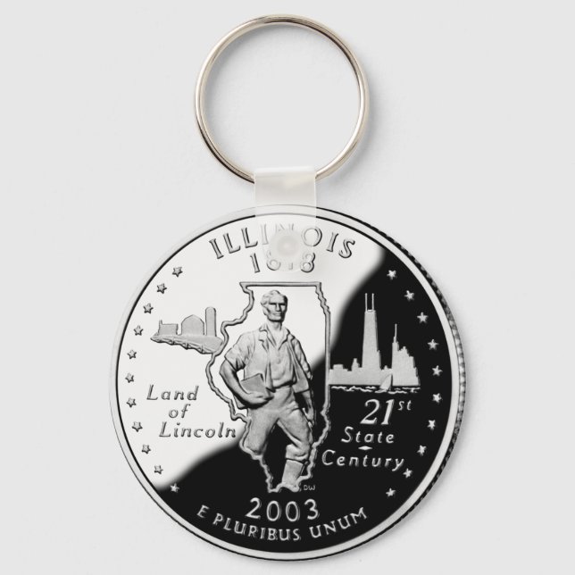 State Quarter of Illinois Reverse Side Faux Key Ring (Front)
