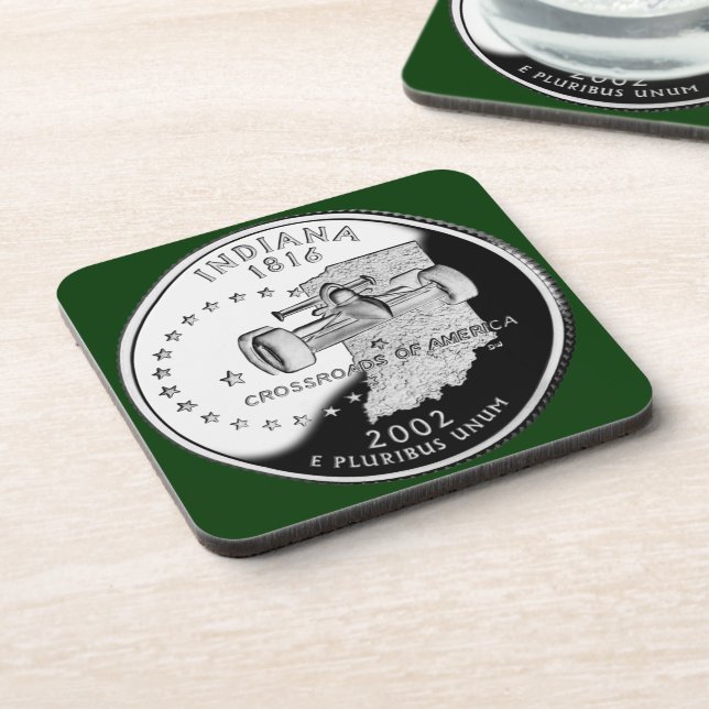 State Quarter of Indiana Reverse Side Faux Coaster (Left Side)
