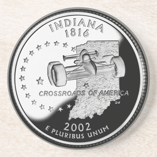 State Quarter of Indiana Reverse Side Faux Coaster (Front)