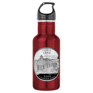 State Quarter of Iowa Reverse Side Faux 532 Ml Water Bottle