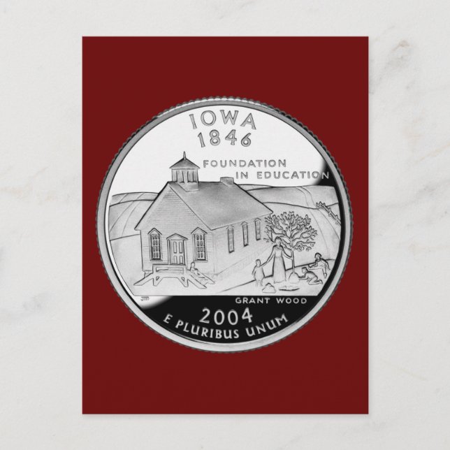 State Quarter of Iowa Reverse Side Faux Postcard (Front)