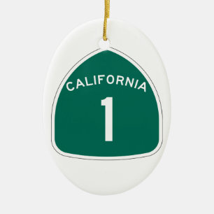 State Route 1, California, USA Ceramic Tree Decoration