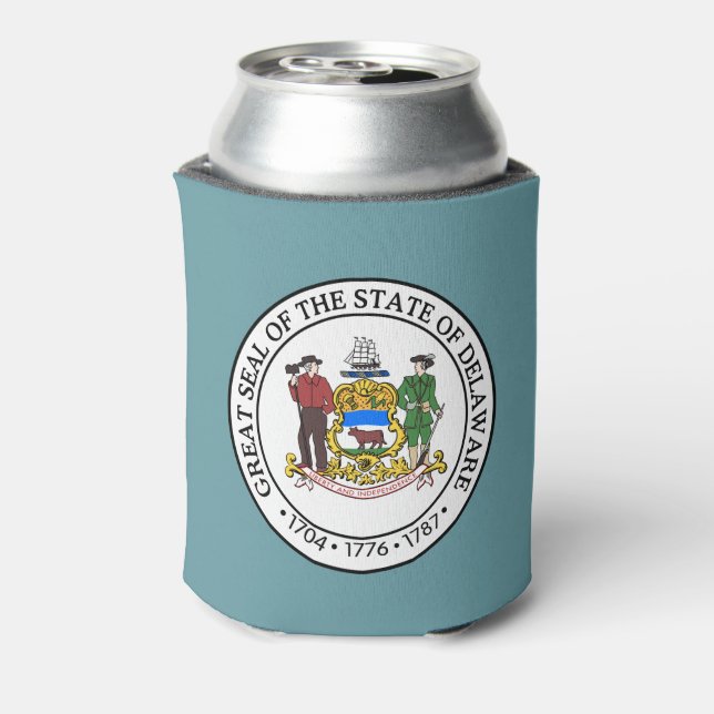 State Seal of Delaware Can Cooler (Can Back)