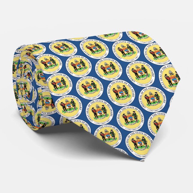 State Seal of Delaware Tie (Rolled)