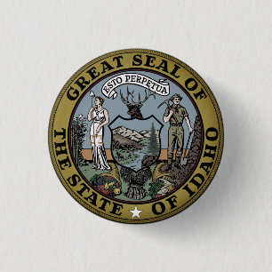State Seal of Idaho 3 Cm Round Badge