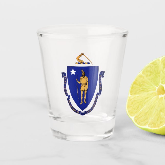 State Seal of Massachusetts Shot Glass (Front)