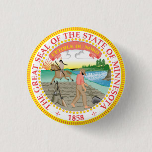 State Seal of Minnesota 3 Cm Round Badge