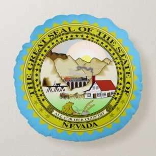 State seal of Nevada Round Cushion