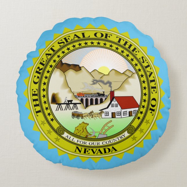 State seal of Nevada Round Cushion (Front)