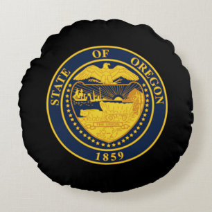 State seal of Oregon Round Cushion