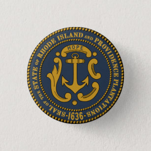State Seal of Rhode Island 3 Cm Round Badge