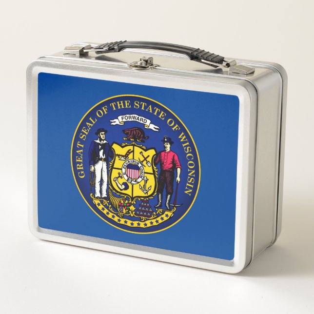State Seal of Wisconsin Metal Lunch Box (Front)