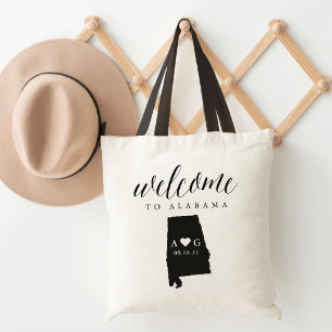 State Silhouette Wedding Welcome Tote Alabama Bag