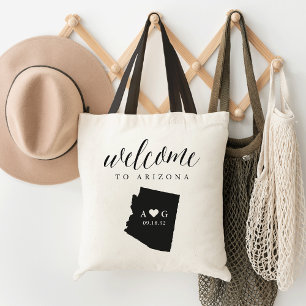 State Silhouette Wedding Welcome Tote Arizona Bag