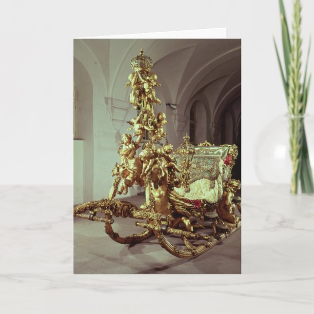 State sleigh of Ludwig II  built 1872-80 Holiday Card (Front)