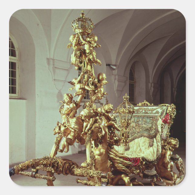 State sleigh of Ludwig II  built 1872-80 Square Sticker (Front)