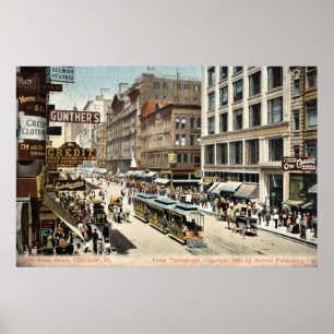 State St Chicago IL Vintage 1905 Poster